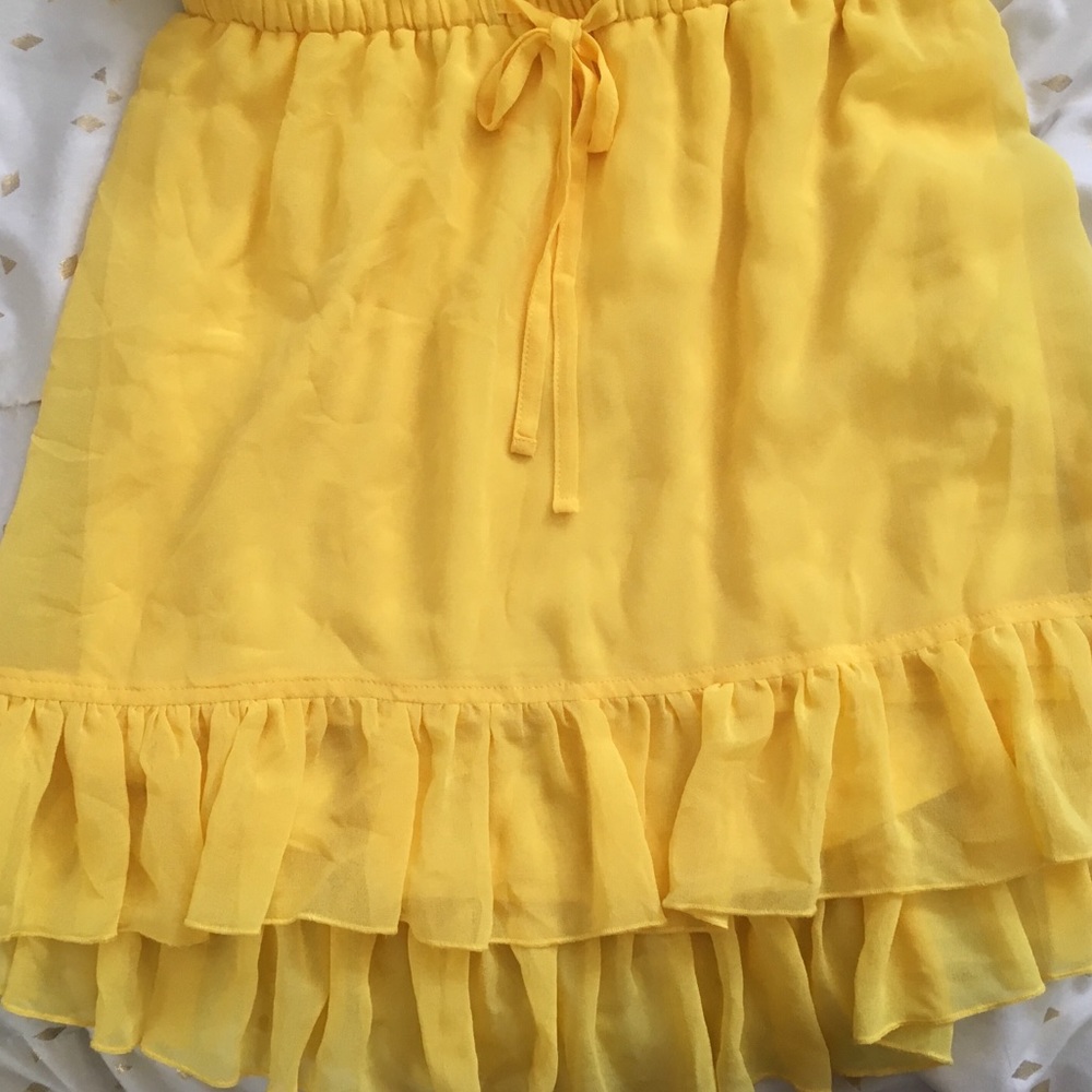 Bebe Bright Yellow Dress with Bow Tie - Picture 7 of 8